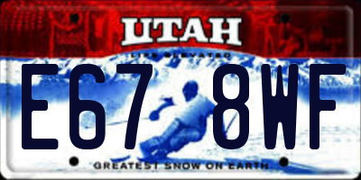 UT license plate E678WF