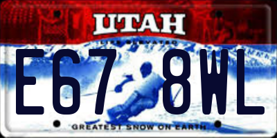 UT license plate E678WL
