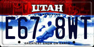 UT license plate E678WT
