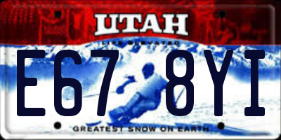 UT license plate E678YI
