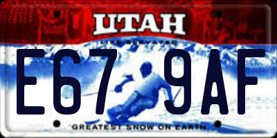 UT license plate E679AF