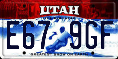 UT license plate E679GF