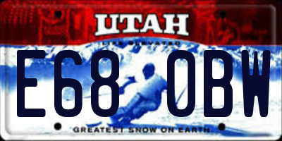 UT license plate E680BW