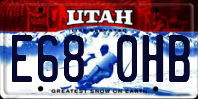 UT license plate E680HB
