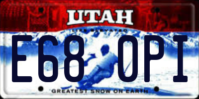 UT license plate E680PI