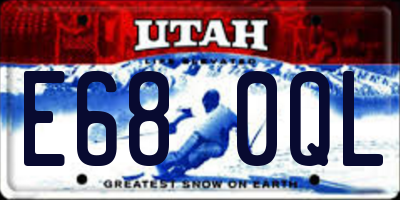 UT license plate E680QL