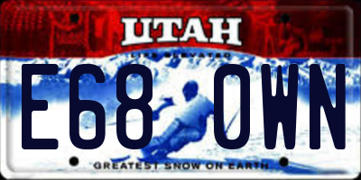 UT license plate E680WN