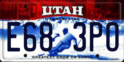 UT license plate E683PO