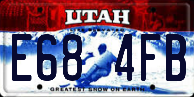 UT license plate E684FB
