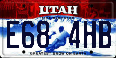 UT license plate E684HB