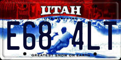UT license plate E684LT
