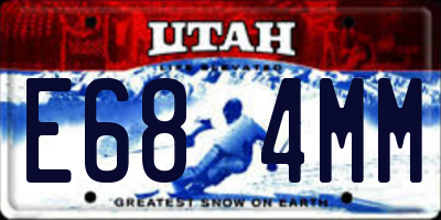 UT license plate E684MM