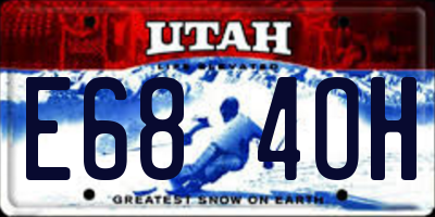 UT license plate E684OH