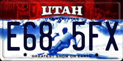 UT license plate E685FX