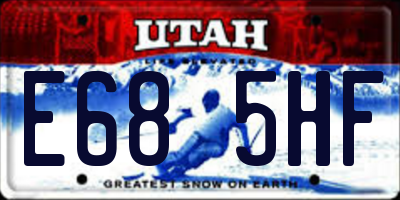 UT license plate E685HF