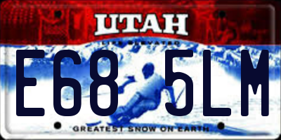 UT license plate E685LM
