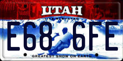 UT license plate E686FE