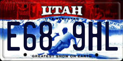 UT license plate E689HL