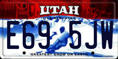 UT license plate E695JW