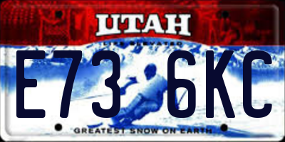 UT license plate E736KC