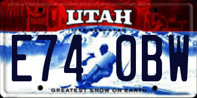 UT license plate E740BW