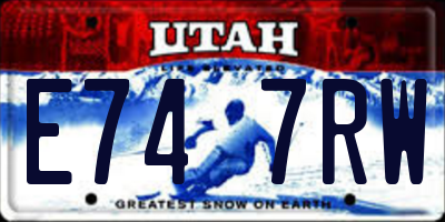 UT license plate E747RW