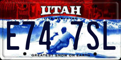 UT license plate E747SL