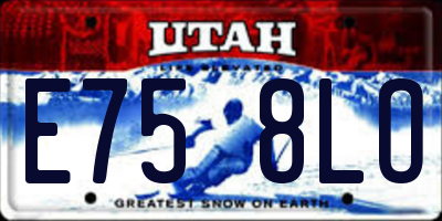 UT license plate E758LO