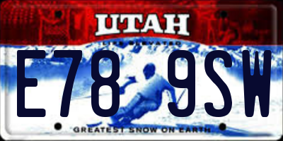 UT license plate E789SW