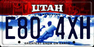 UT license plate E804XH