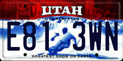 UT license plate E813WN