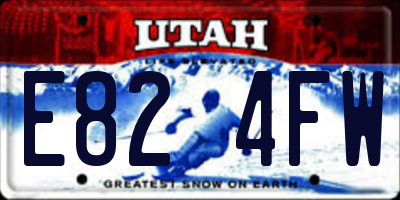 UT license plate E824FW