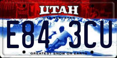 UT license plate E843CU