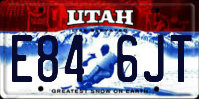 UT license plate E846JT