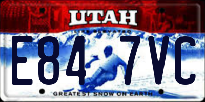 UT license plate E847VC