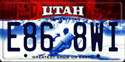 UT license plate E868WI