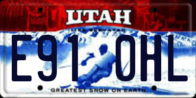 UT license plate E910HL