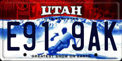 UT license plate E919AK