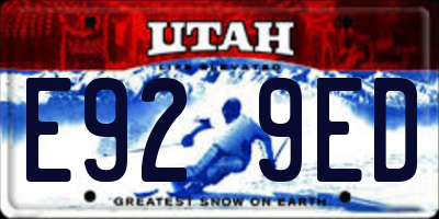 UT license plate E929ED