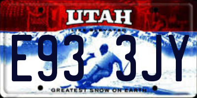 UT license plate E933JY