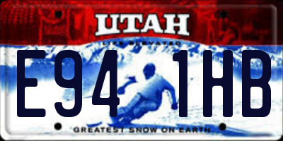 UT license plate E941HB
