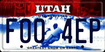 UT license plate F004EP