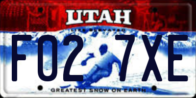 UT license plate F027XE