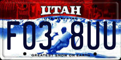 UT license plate F038UU