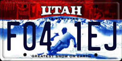UT license plate F041EJ