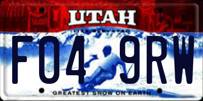UT license plate F049RW