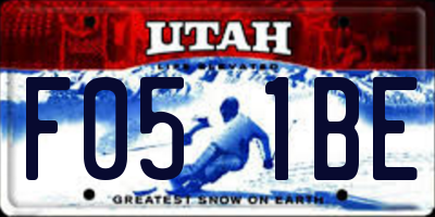 UT license plate F051BE