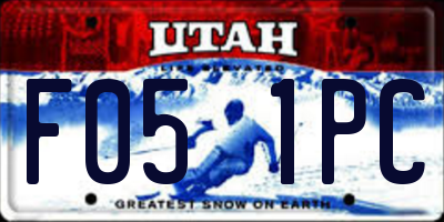 UT license plate F051PC