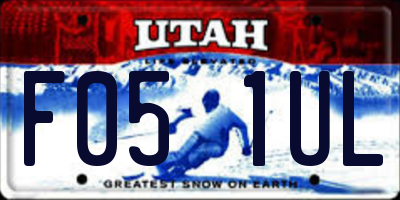 UT license plate F051UL