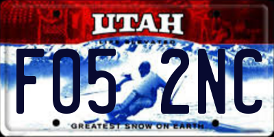 UT license plate F052NC